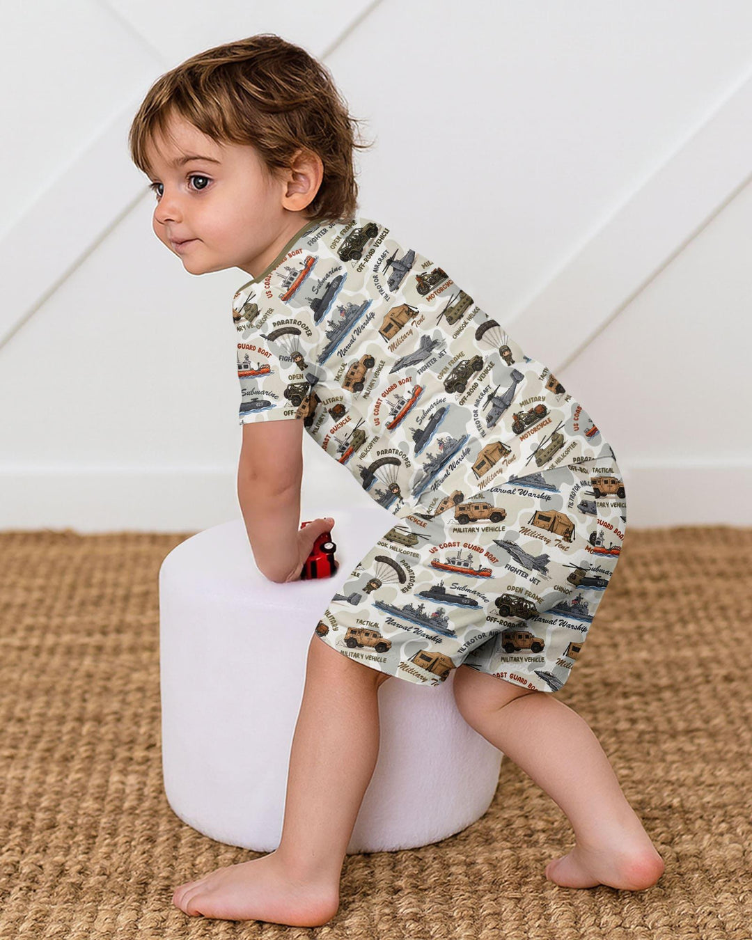 Conjunto de Pijama de Dos Piezas de Bambú con Mangas Cortas y Pantalones Cortos