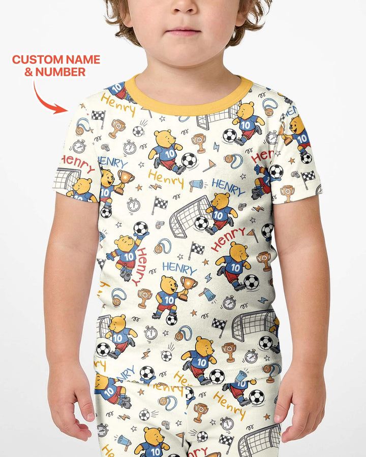 Pijama de bambú de dos piezas de manga corta con pantalón corto, plantilla personalizada