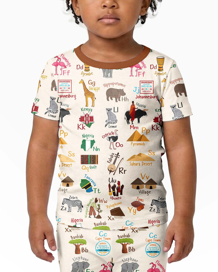 Conjunto de Pijama de Dos Piezas de Bambú con Mangas Cortas y Pantalones Cortos