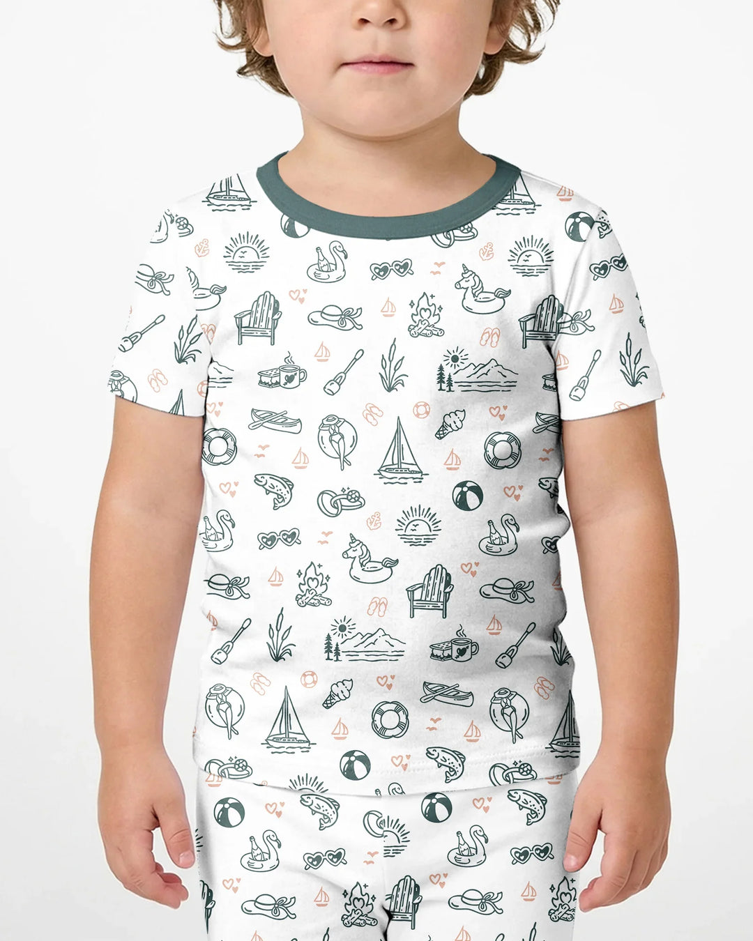 Schlafanzug-Set zweiteilig, kurze Ärmel, kurze Hose, Bambus