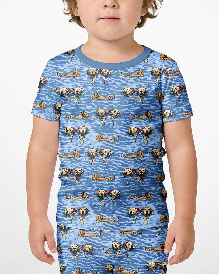 Conjunto de Pijama de Dos Piezas de Bambú con Mangas Cortas y Pantalones Cortos