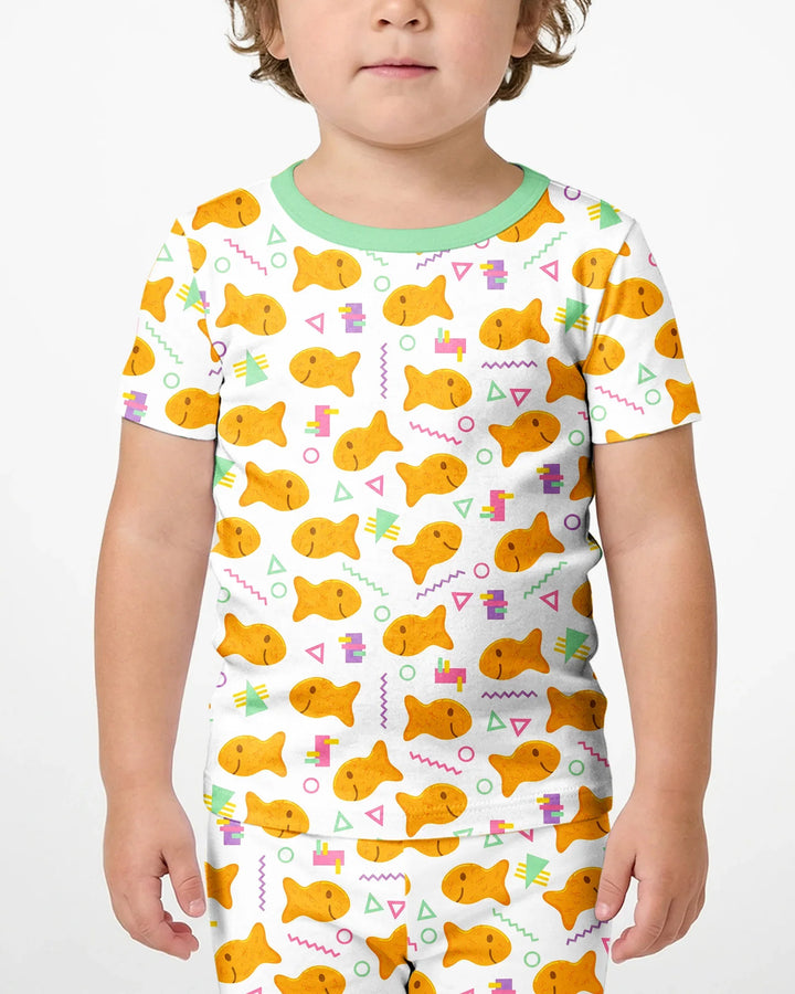 Conjunto de Pijama de Dos Piezas de Bambú con Mangas Cortas y Pantalones Cortos
