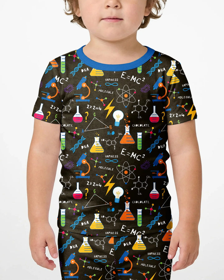 Science Explorer Family Matching Bamboo Two Piece Short Sleeve Shorts Pajama Set