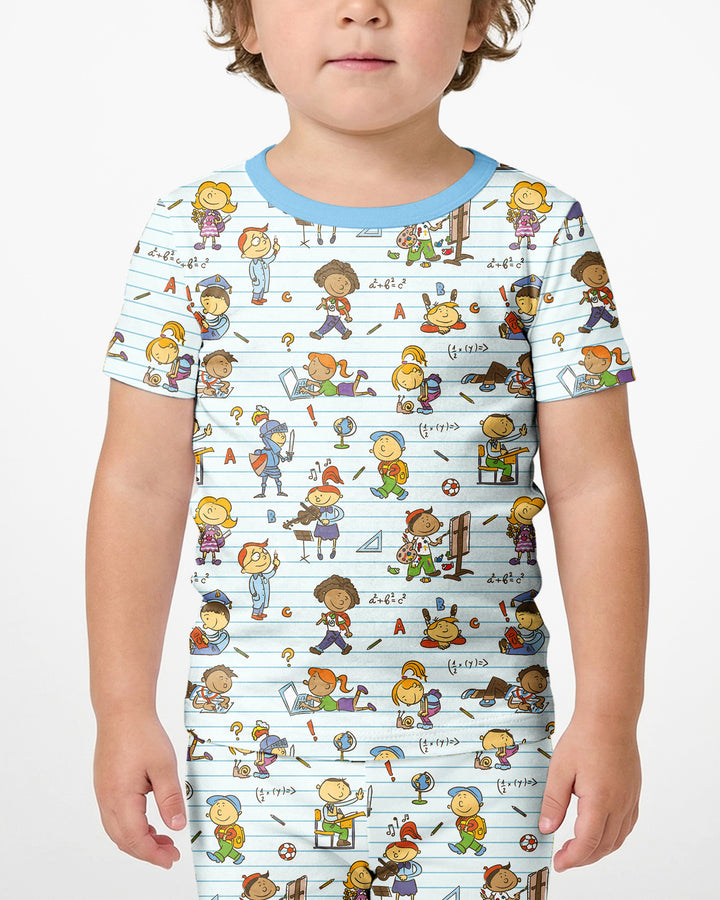 100 Días De... Conjunto de Pijama de Dos Piezas de Bambú de Manga Corta y Pantalón Corto