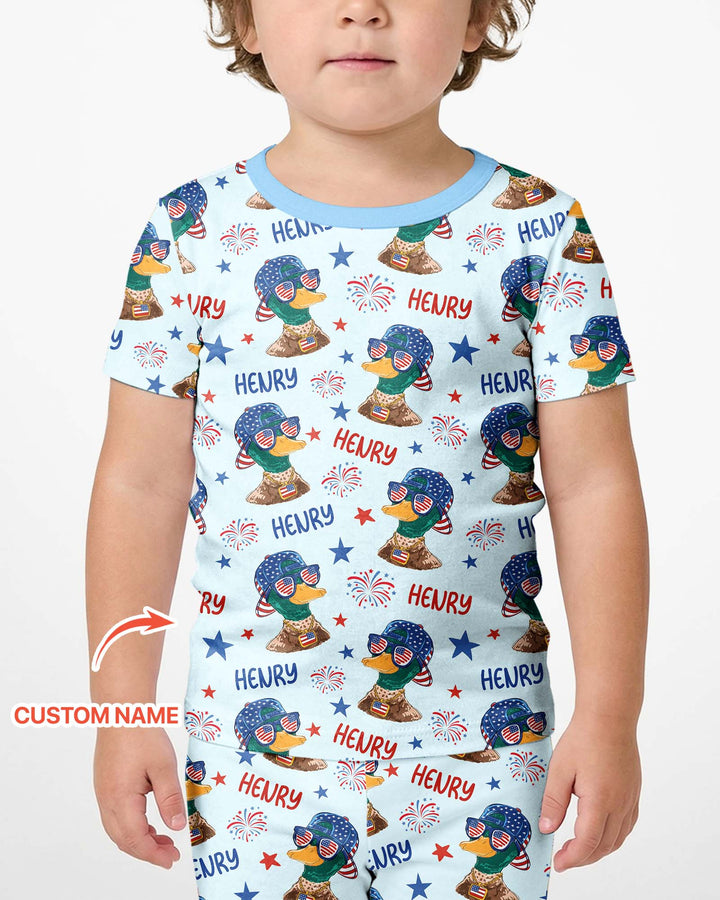 Conjunto de Pijama de Dos Piezas de Bambú con Mangas Cortas y Pantalones Cortos