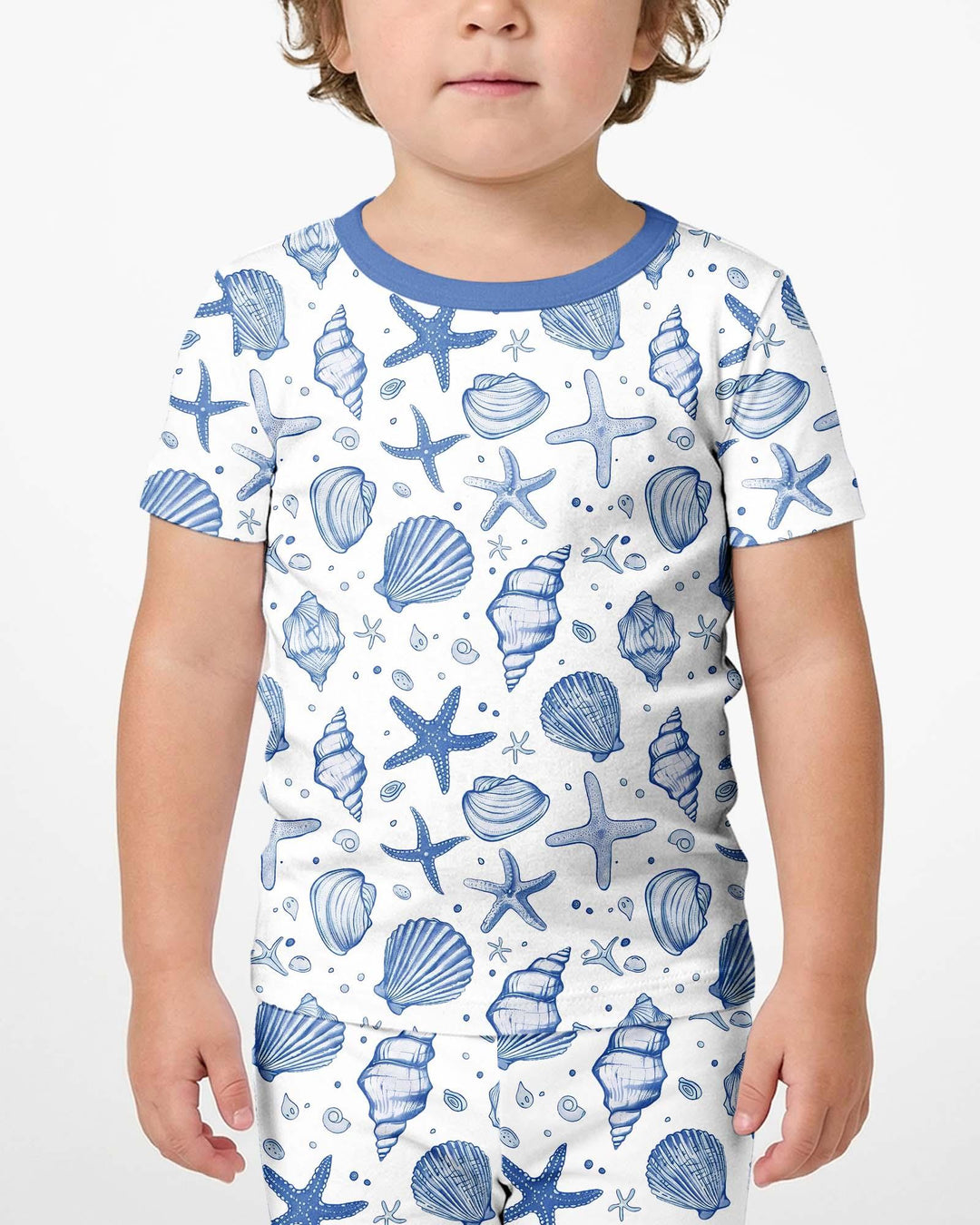 Coastal Charm Family Matching Bamboo Two Piece Short Sleeve Shorts Pajama Set