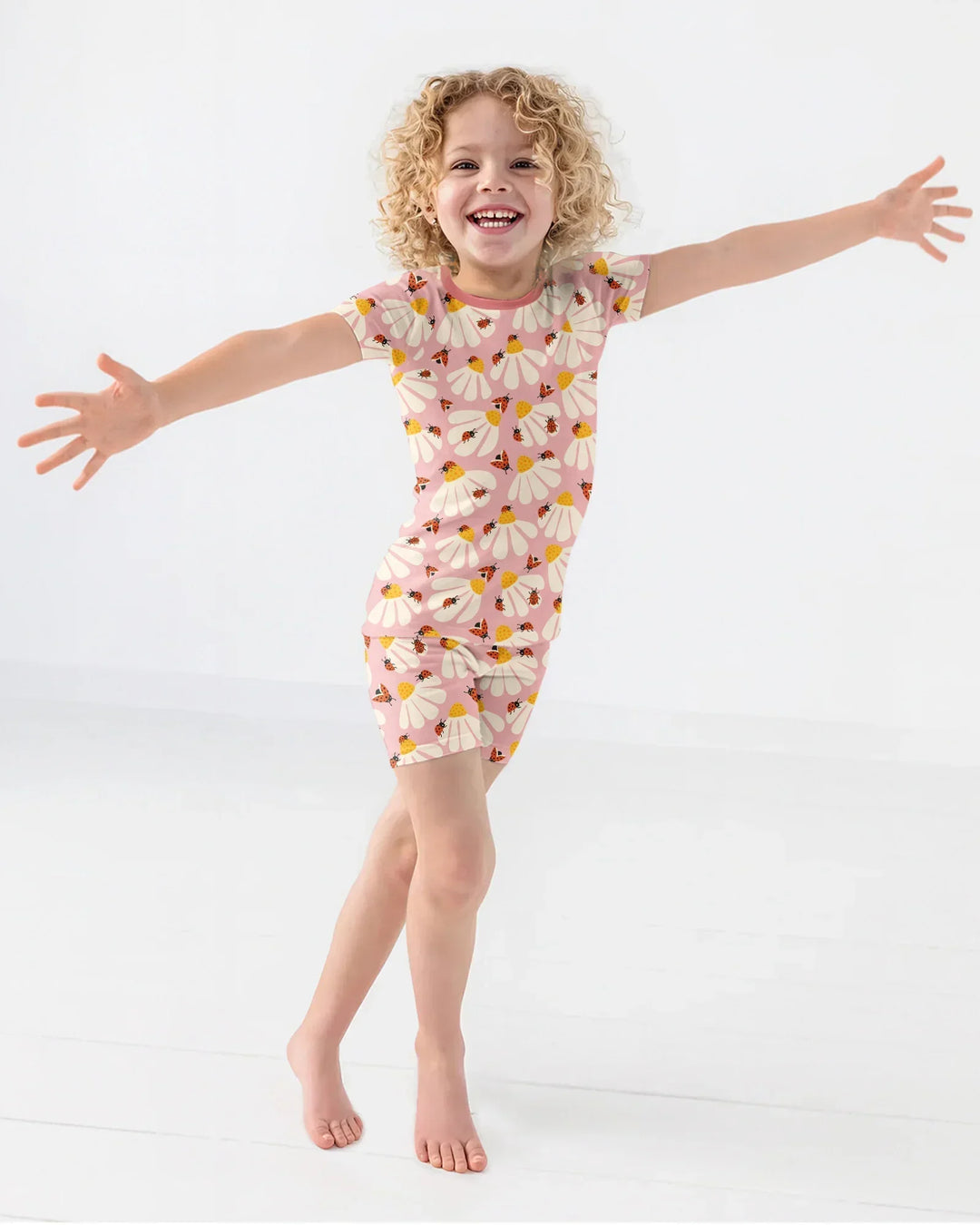 Lucky Little Bug Bamboo Two Piece Short Sleeve Shorts Pajama Set