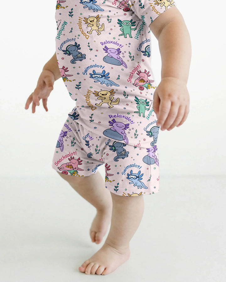 A Lotta Axolotls Bamboo Two Piece Short Sleeve Shorts Pajama Set