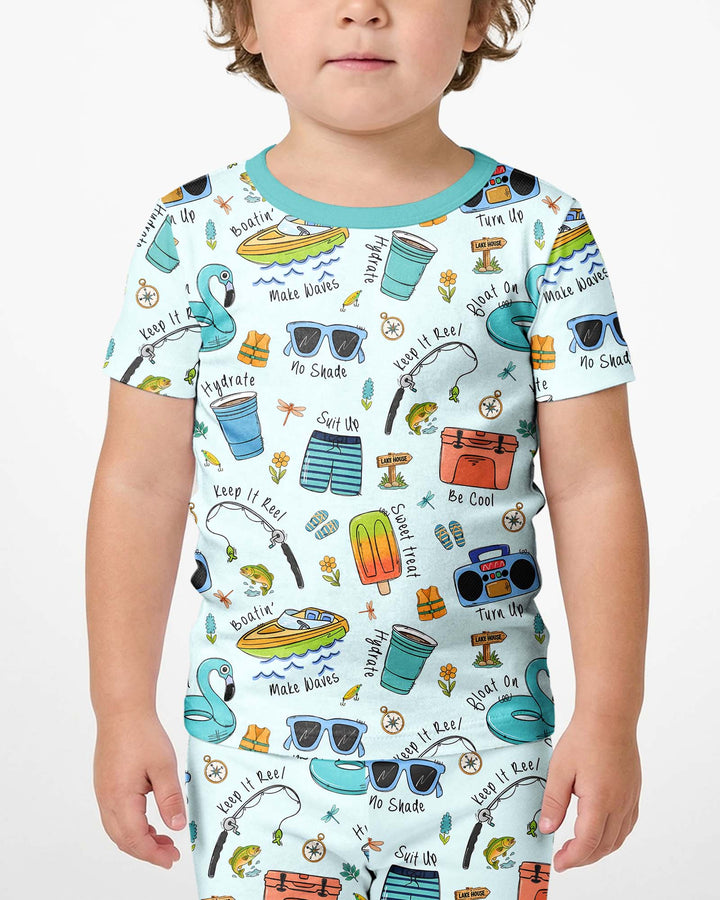 Lake Days Bamboo Two Piece Short Sleeve Shorts Pajama Set