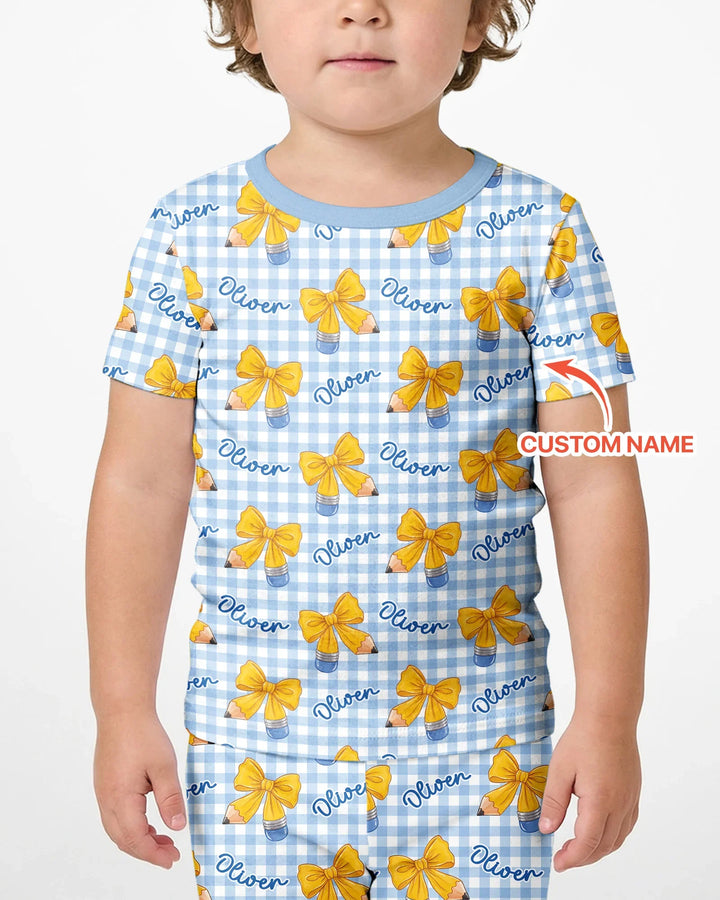 Coquette Back To School Bamboo Two Piece Short Sleeve Shorts Pajama Set