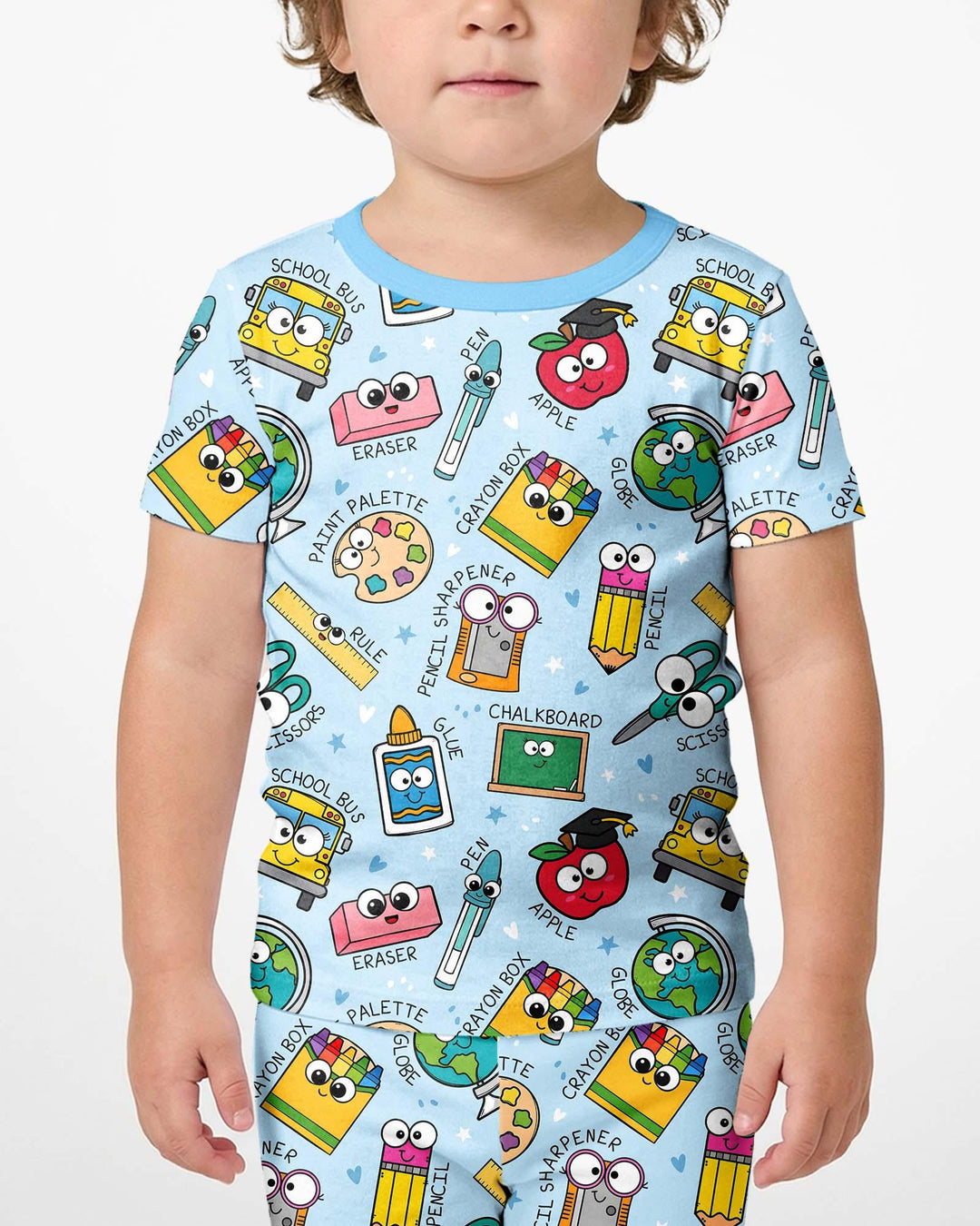 Template Zweiteiliges Pyjama-Set mit kurzen Ärmeln und Shorts