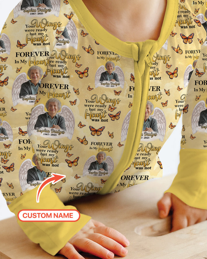 Custom Photo Forever In My Heart Family Matching Bamboo Convertible Zippy