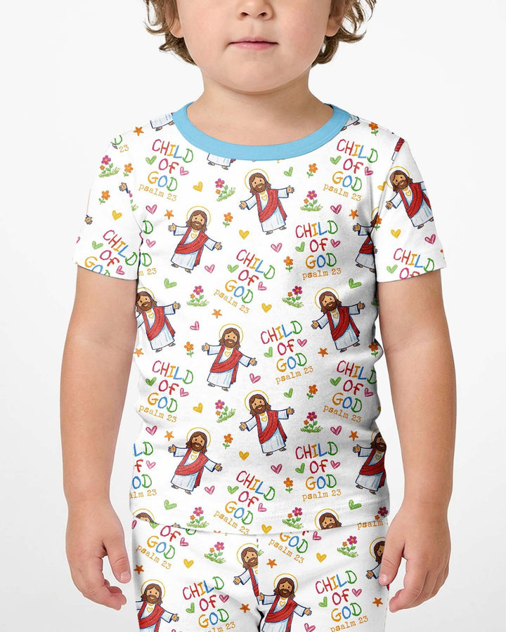 Template Zweiteiliges Pyjama-Set mit kurzen Ärmeln und Shorts