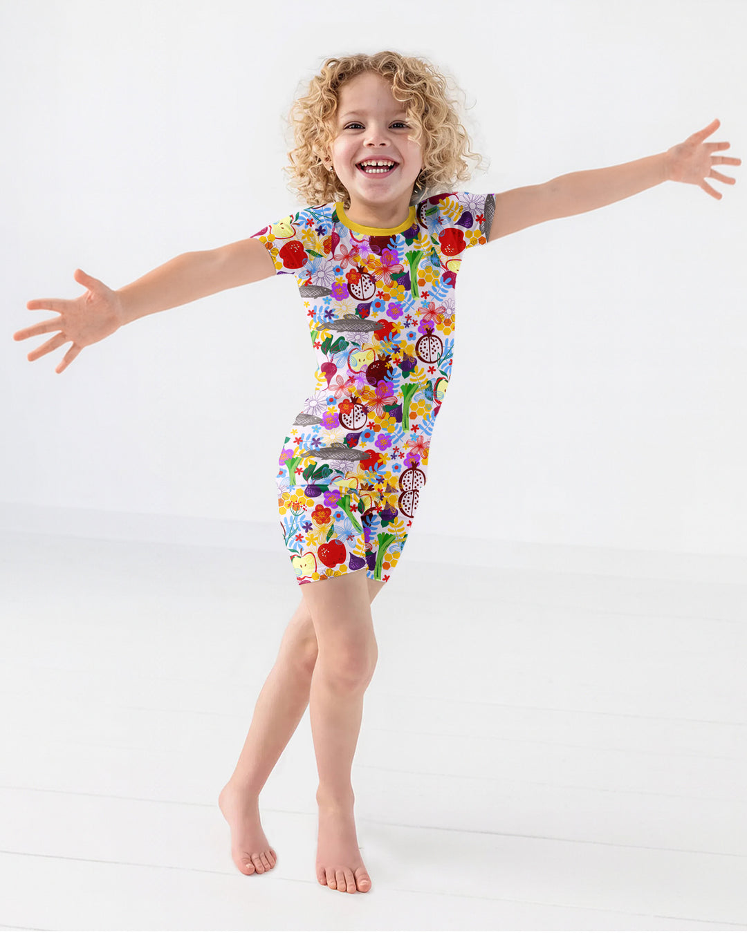 Happy Rosh Hashanah Bamboo Two Piece Short Sleeve Shorts Pajama Set