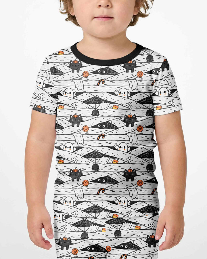 Little Mummy Crew Bamboo Two Piece Short Sleeve Shorts Pajama Set