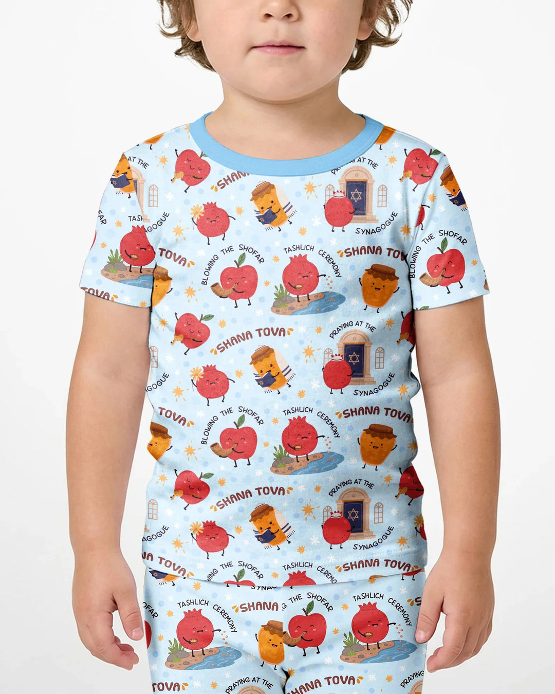 Sweet Sacred Moments Family Matching Bamboo Two Piece Short Sleeve Shorts Pajama Set