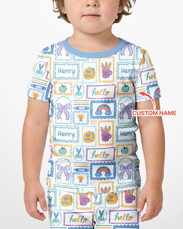Schlafanzug-Set zweiteilig, kurze Ärmel, kurze Hose, Bambus