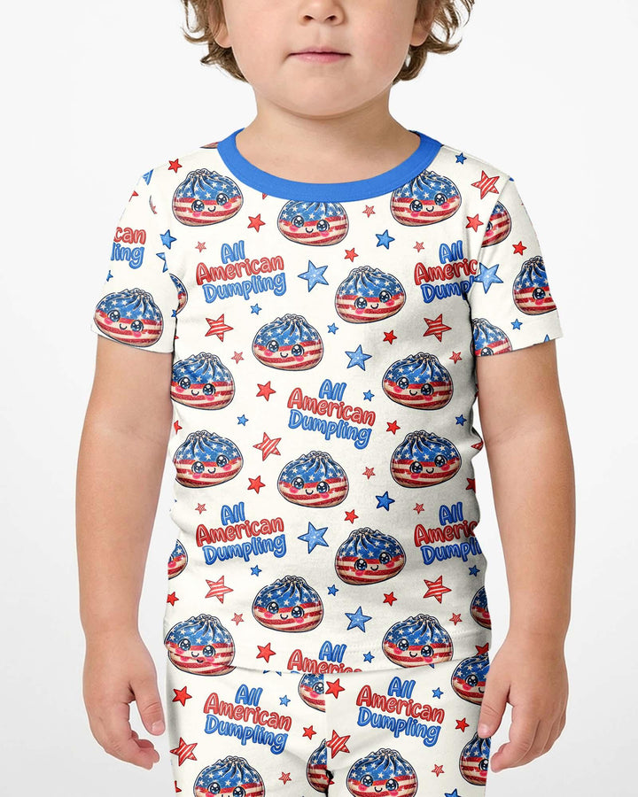Conjunto de Pijama de Dos Piezas de Bambú con Mangas Cortas y Pantalones Cortos