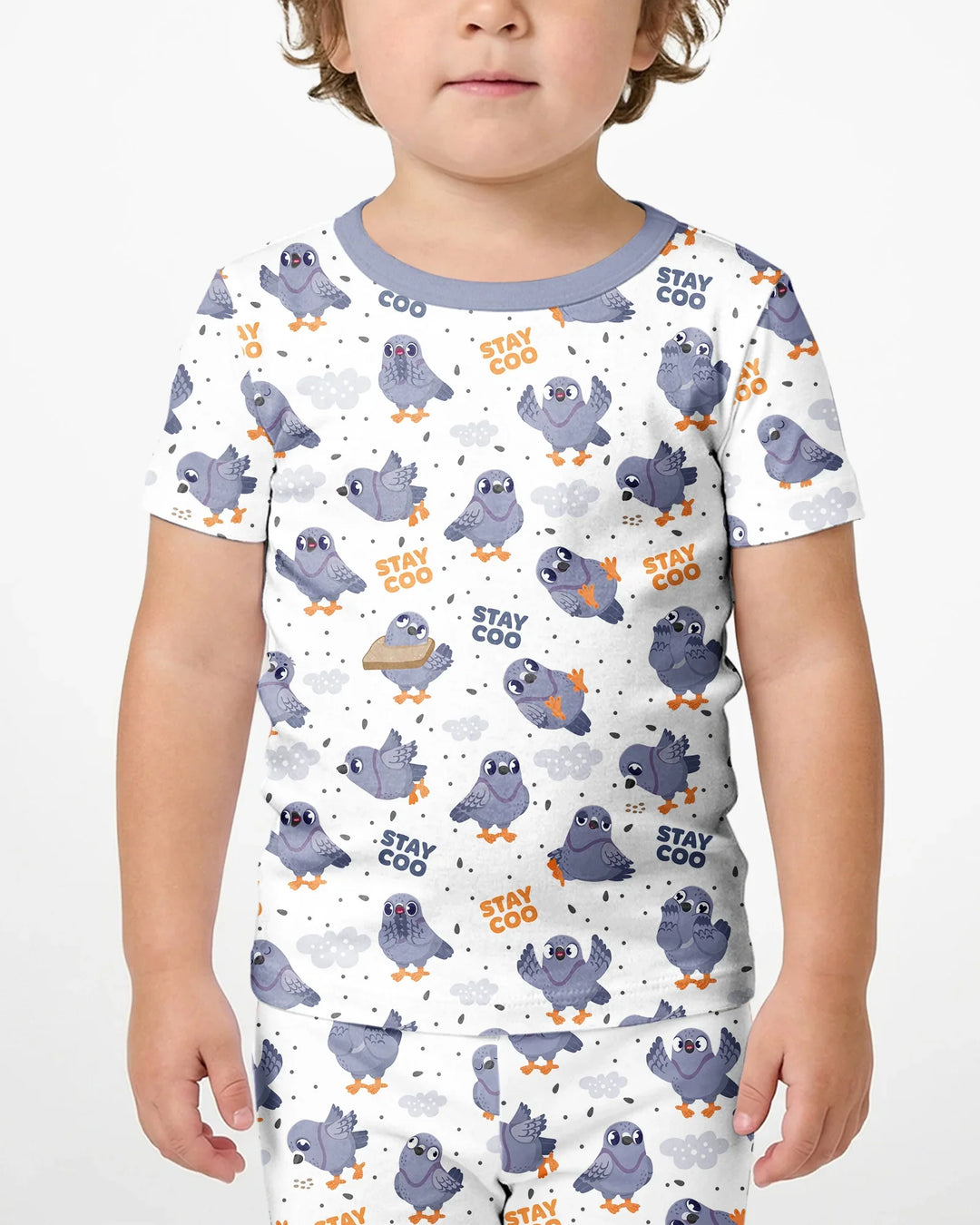 Pigeon Stay Coo Bamboo Two Piece Short Sleeve Pajama Set