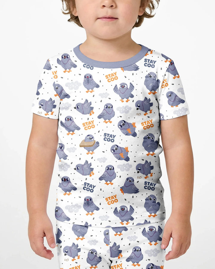 Pigeon Stay Coo Bamboo Two Piece Short Sleeve Pajama Set