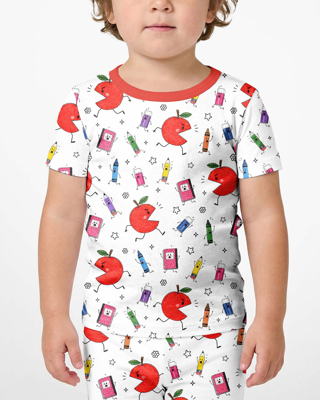 Conjunto de Pijama de Dos Piezas de Bambú con Mangas Cortas y Pantalones Cortos