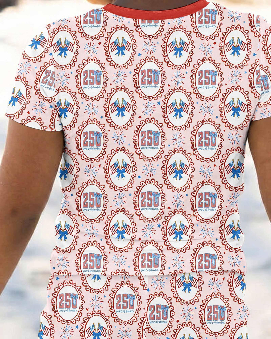 Zweiteiliges, kurzärmliges Pyjama-Set mit Marienkäfern