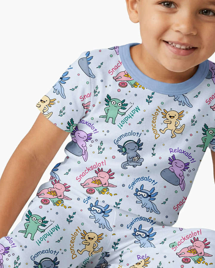 A Lotta Axolotls Bamboo Two Piece Short Sleeve Pajama Set