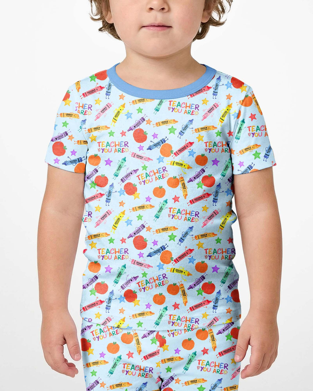 Teacher You Are Special Bamboo Two Piece Short Sleeve Shorts Pajama Set