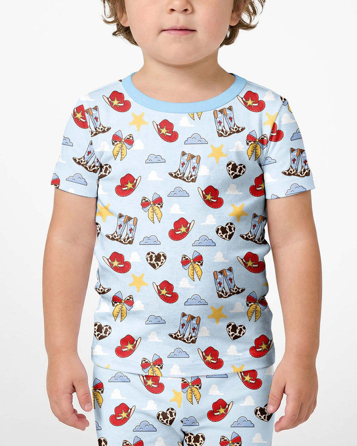 Schlafanzug-Set zweiteilig, kurze Ärmel, kurze Hose, Bambus