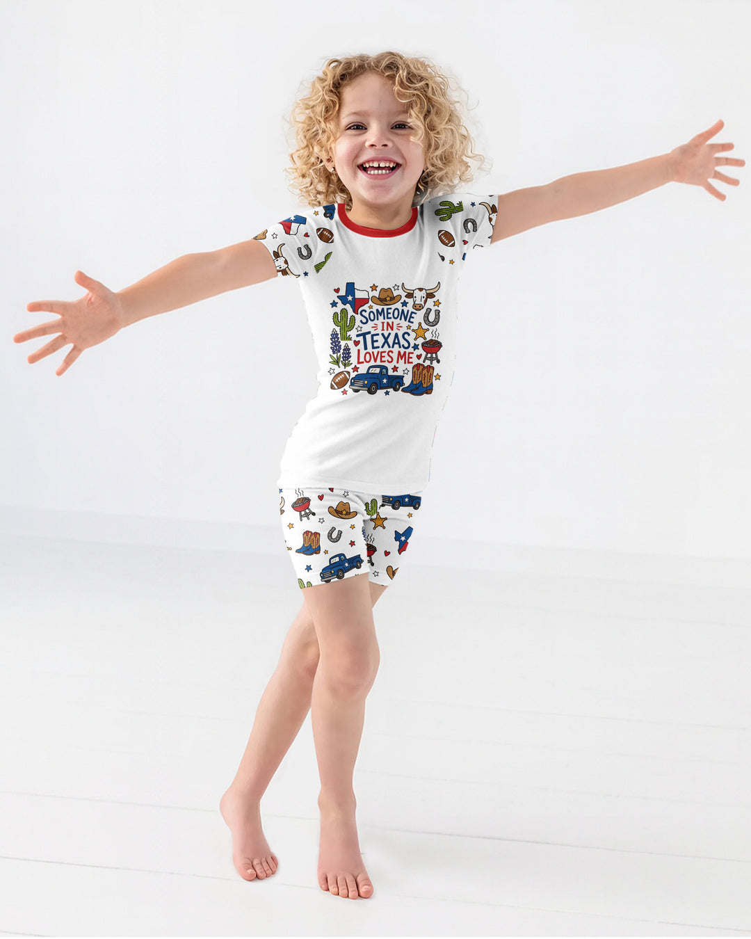 Someone in Texas Loves Me Bamboo Two Piece Short Sleeve Shorts Pajama Set