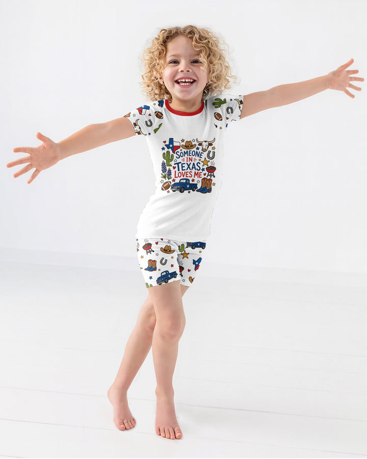 Someone in Texas Loves Me Bamboo Two Piece Short Sleeve Shorts Pajama Set
