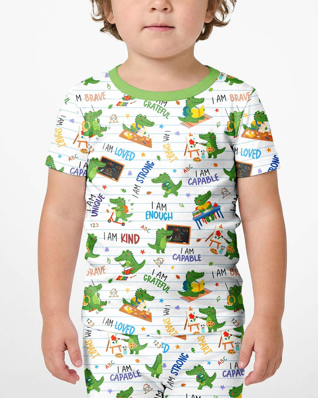 Brave Gator Days Bamboo Two Piece Short Sleeve Shorts Pajama Set