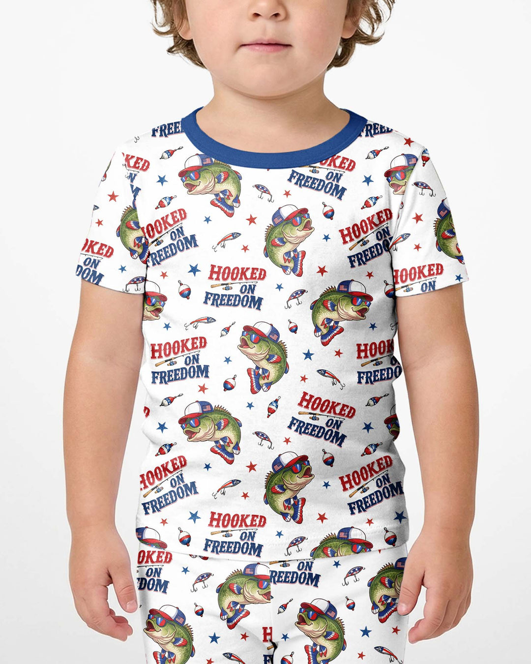Hooked On Freedom Bamboo Two Piece Short Sleeve Shorts Pajama Set