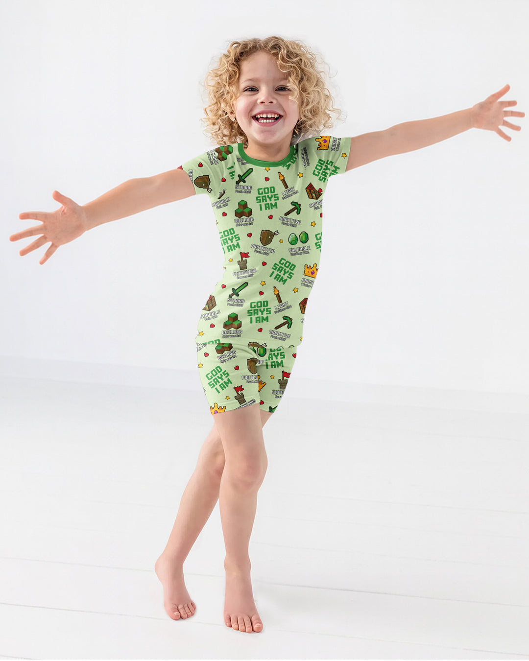 Christian Gamer Bamboo Two Piece Short Sleeve Shorts Pajama Set