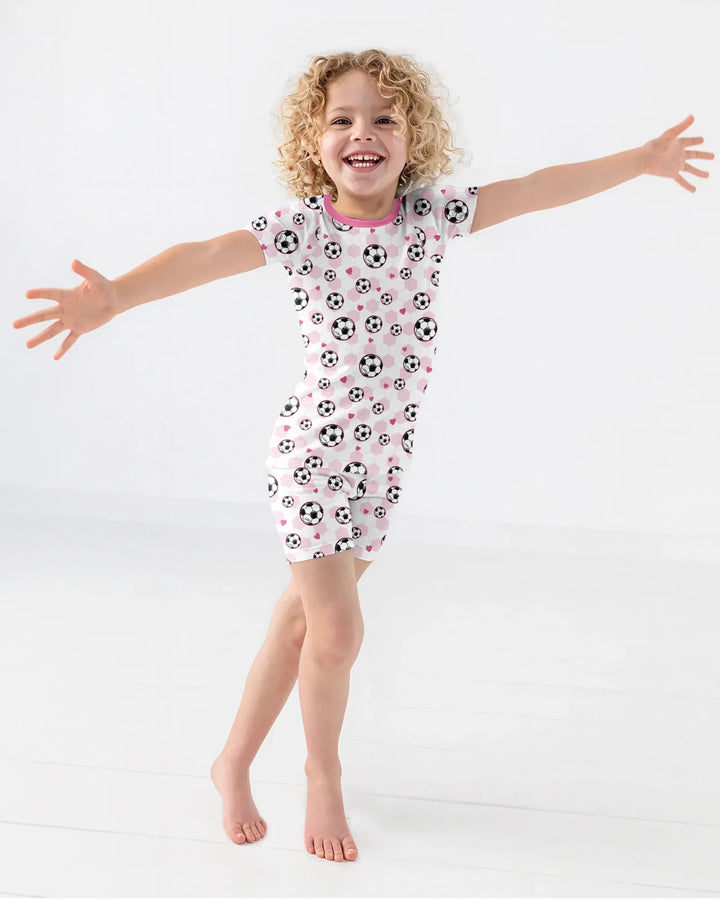 Goal Squad Family Matching Bamboo Two Piece Short Sleeve Shorts Pajama Set