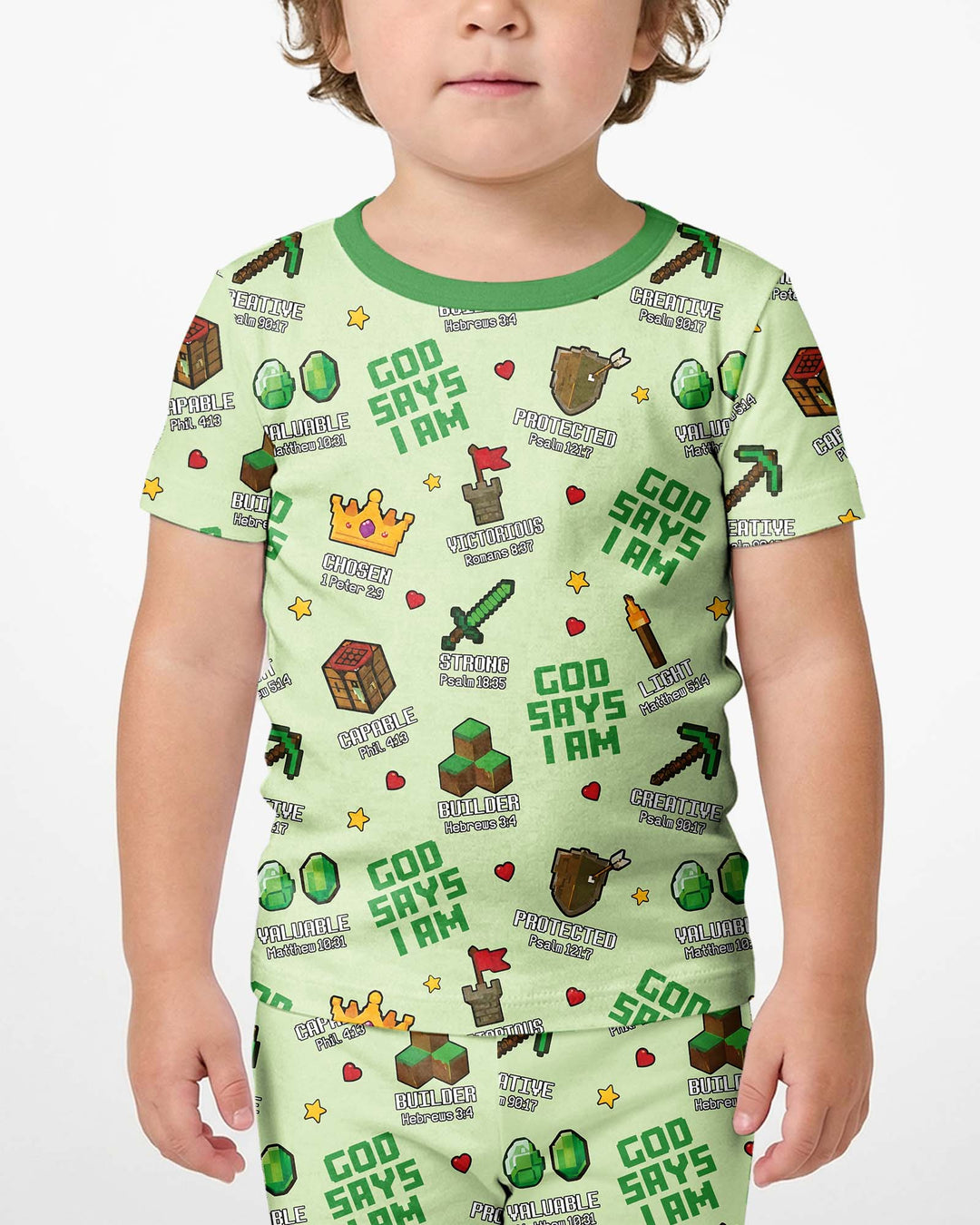 Christian Gamer Bamboo Two Piece Short Sleeve Shorts Pajama Set