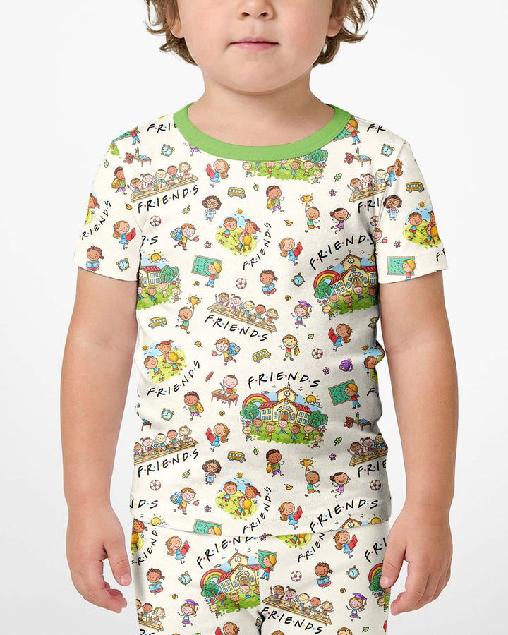 School Friends Forever Bamboo Two Piece Short Sleeve Pajama Set