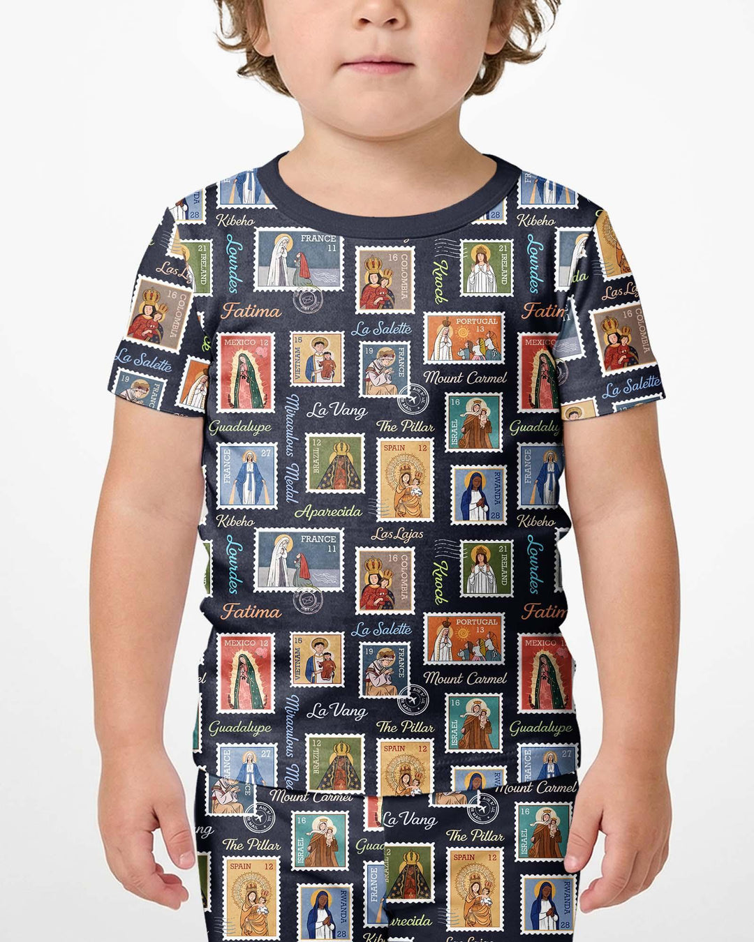 Our Lady, Around the World Bamboo Two Piece Short Sleeve Shorts Pajama Set