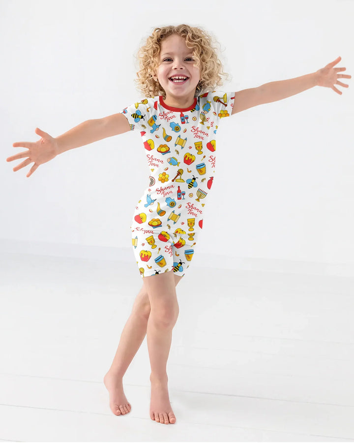 Shanah Tovah U'Metukah Bamboo Two Piece Short Sleeve Shorts Pajama Set
