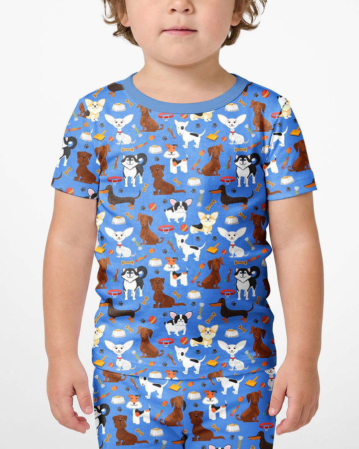 Dapper Dogs Bamboo Two Piece Short Sleeve Shorts Pajama Set
