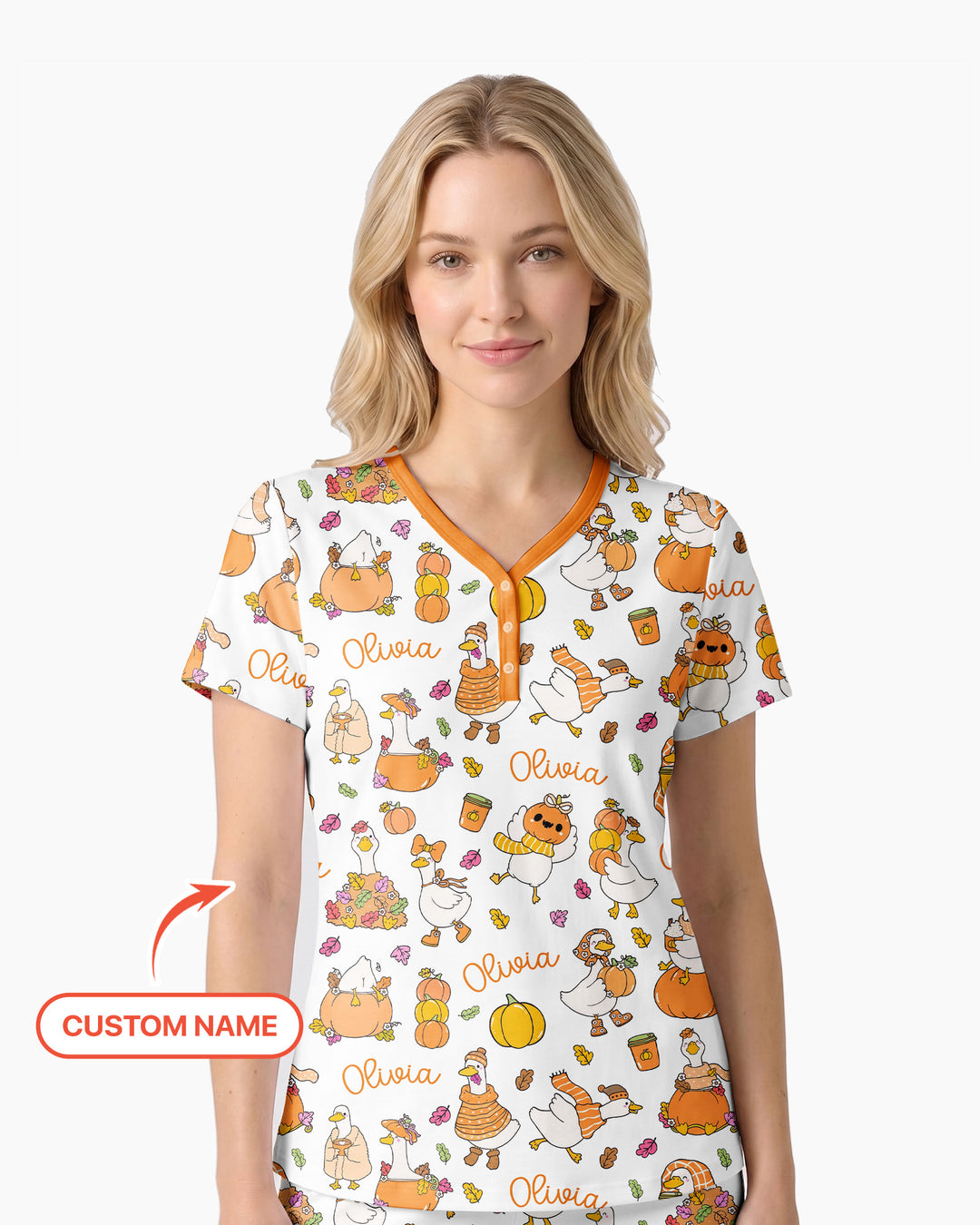 Fall Silly Goose Bamboo Women Short Sleeve Short Pajama Set