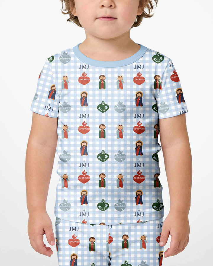 Conjunto de Pijama de Dos Piezas de Bambú con Mangas Cortas y Pantalones Cortos