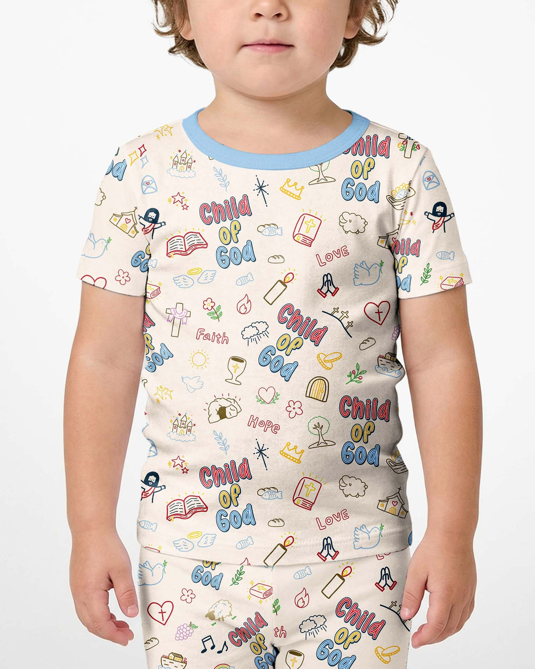 Template Zweiteiliges Pyjama-Set mit kurzen Ärmeln und Shorts