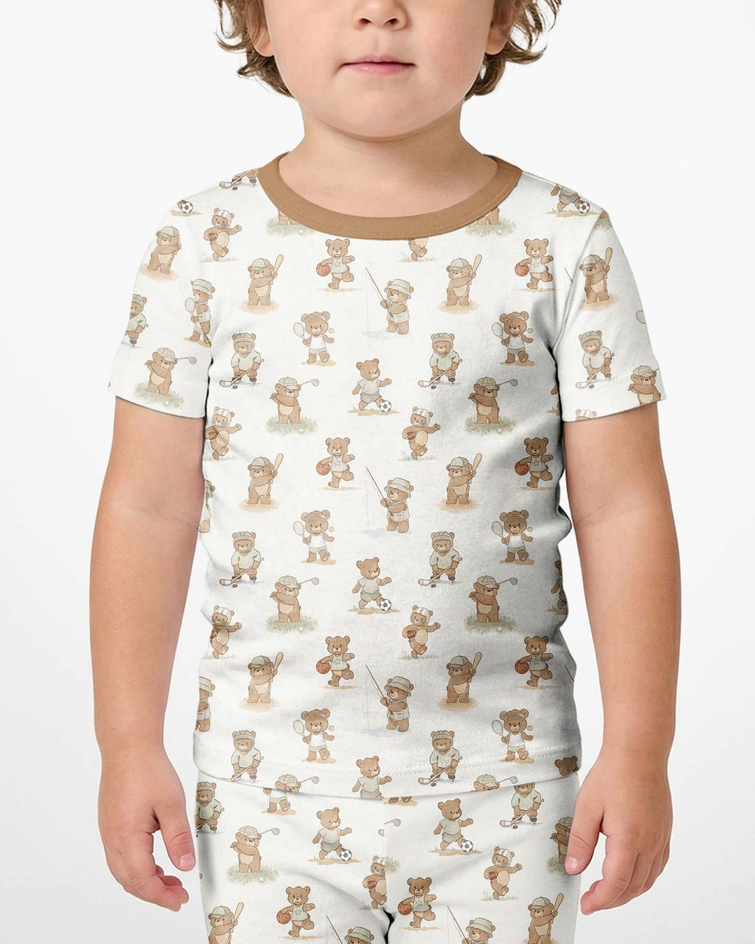 Conjunto de Pijama de Dos Piezas de Bambú con Mangas Cortas y Pantalones Cortos
