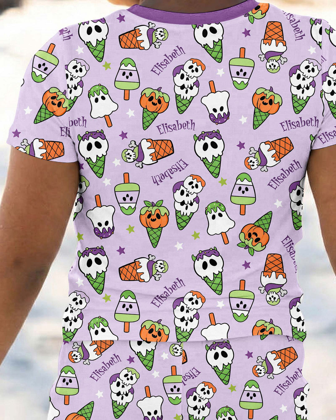 Conjunto de pijama de dos piezas de bambú de manga corta, plantilla personalizada