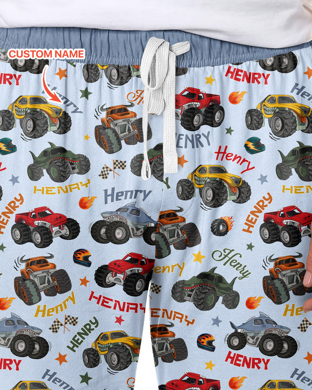 Personalized Monster Truck Bamboo Men's Pajama Set