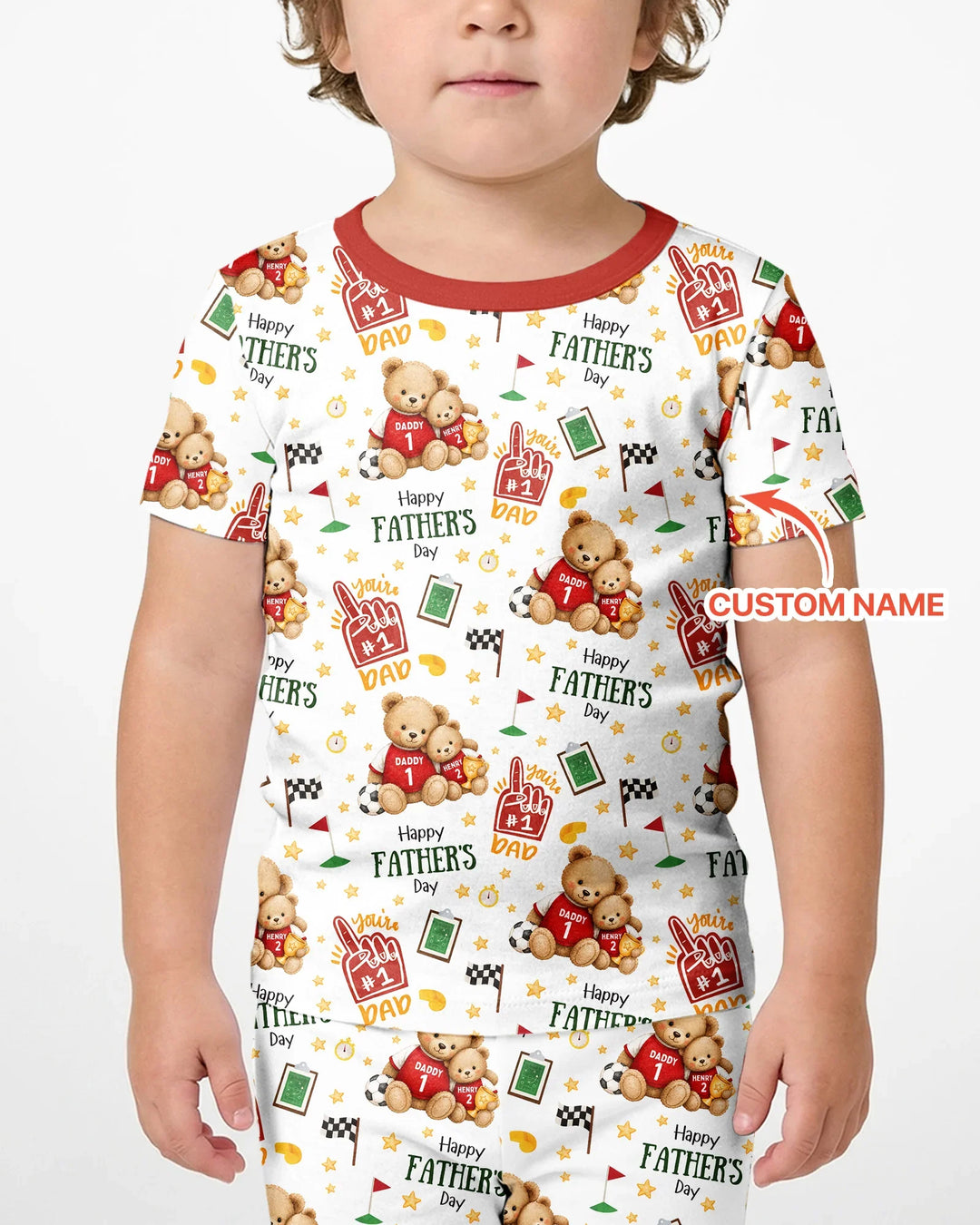 You're #1 Dad Daddy & Me Matching Bamboo Two Piece Short Sleeve Shorts Pajama Set