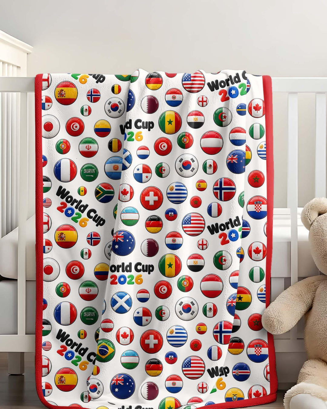 Soccer Cup All Country Balls Bamboo Blanket