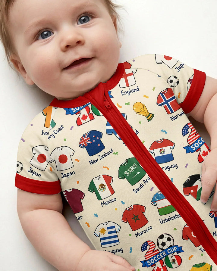 2026 Soccer World Jersey Flag Bamboo Shorty Zippy