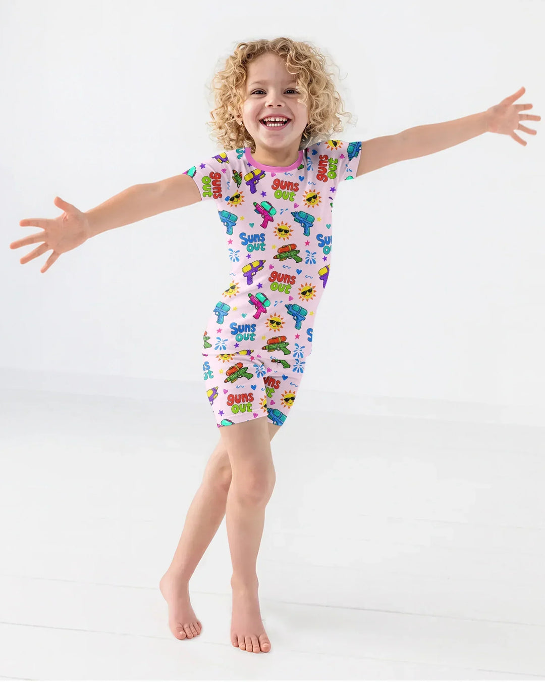 Sun Out Guns Out Bamboo Two Piece Short Sleeve Shorts Pajama Set